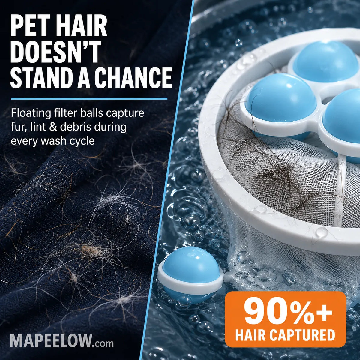 Catch Hair In Laundry Instantly! Floating Lint Filter Mesh Bag