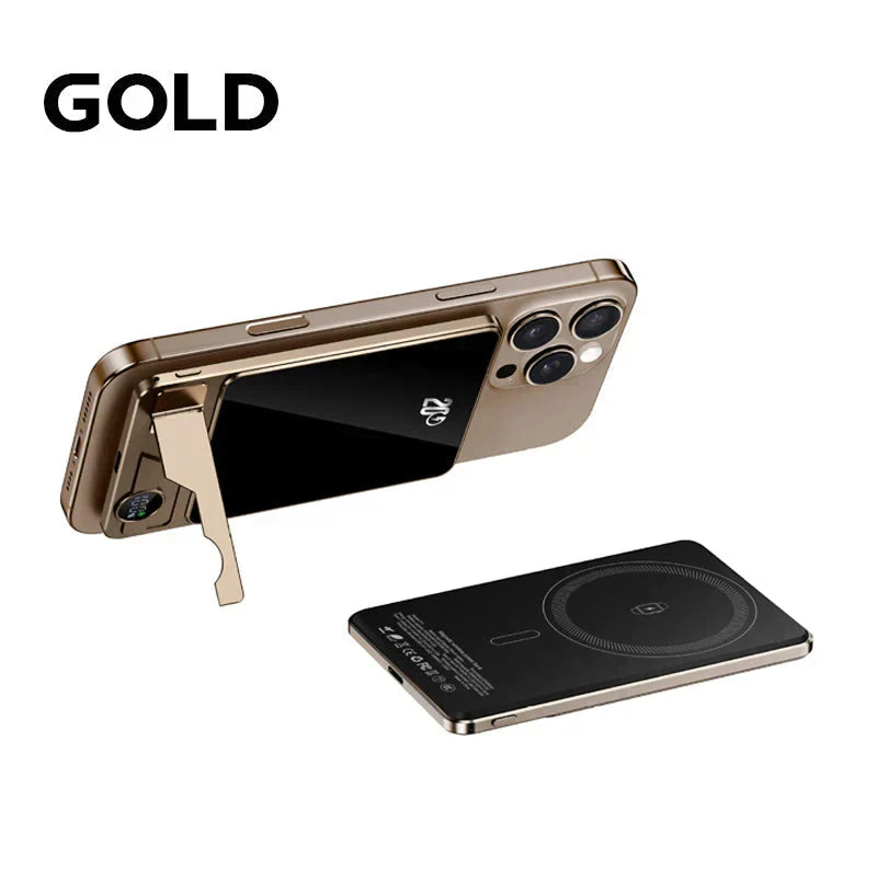 10000mAh Magnetic Wireless Power Bank | LED Display Built-in Stand 15W Fast Charge