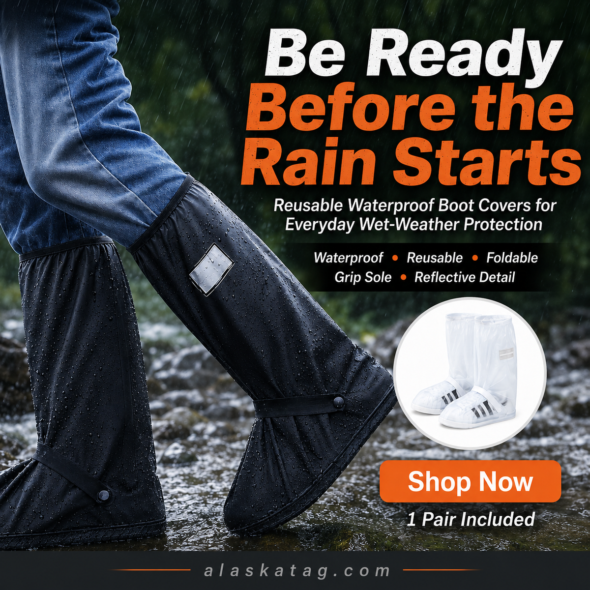 Keep Shoes Dry Instantly! Reusable Waterproof Shoe Covers