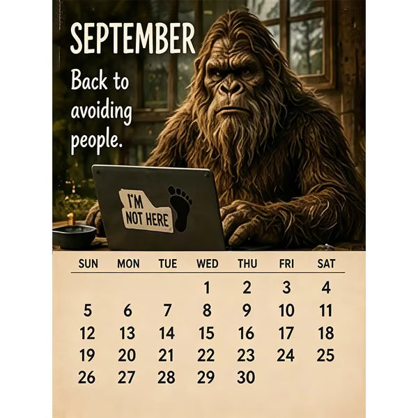 2027 Bigfoot Wall Calendar – Funny & Unique Gift Design