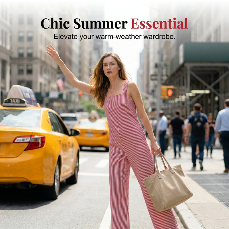 👗 50% OFF NOW! Relaxed Striped Jumpsuit – Breathable, Effortless Summer Style