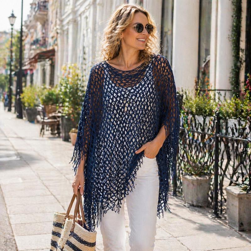 Summer Metallic Crochet Cover-Up – Lightweight, Flowy & Effortlessly Stylish summer outfit