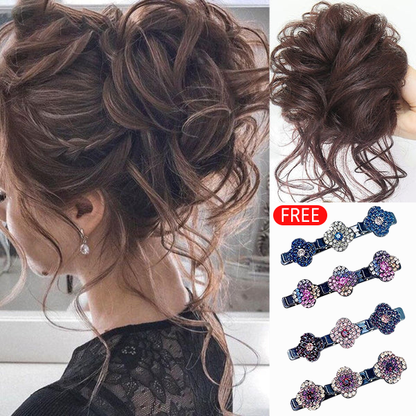 BUY 1 GET 1 FREE+Small gifts!🎁💗Messy Curly Hair Bun Scrunchie Extensions