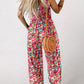 Smocked Print Jumpsuit – Wide-Leg & Flattering Fit