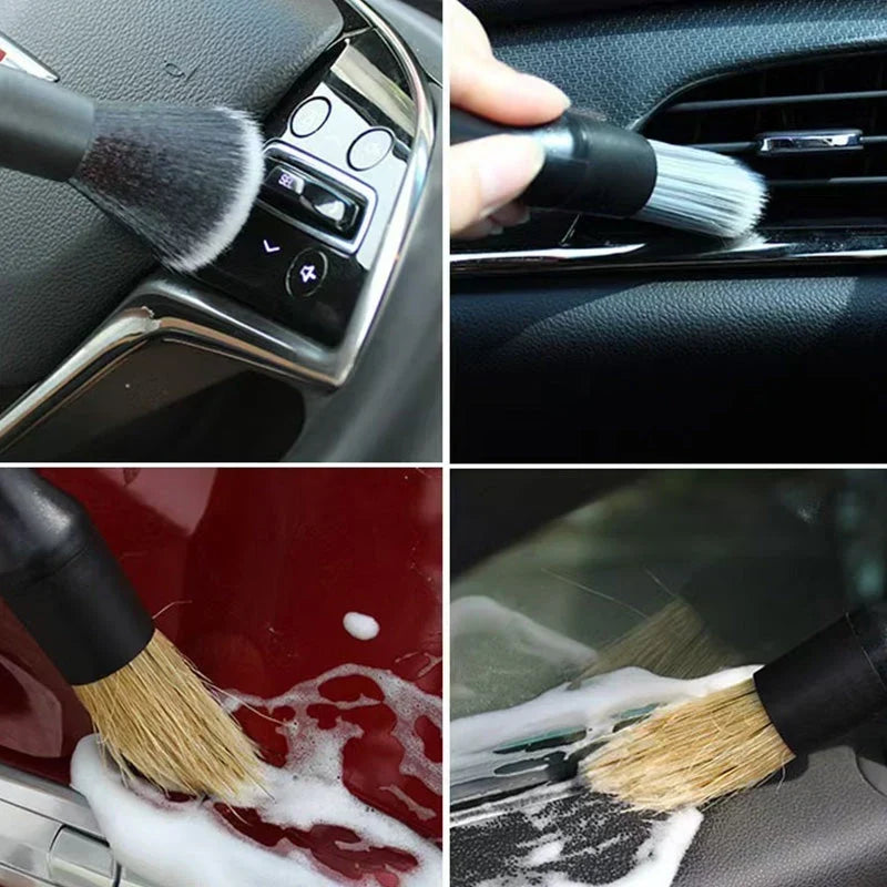 🚗🧹 Car Detailing Brush Set – Soft Interior Cleaning Brushes for Air Vents, Dashboard, Wheels & Tight Spaces