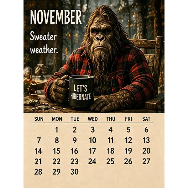 2027 Bigfoot Wall Calendar – Funny & Unique Gift Design