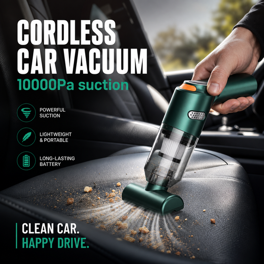 10000Pa Cordless Handheld Vacuum – Washable Filter & Multi-Nozzle Kit