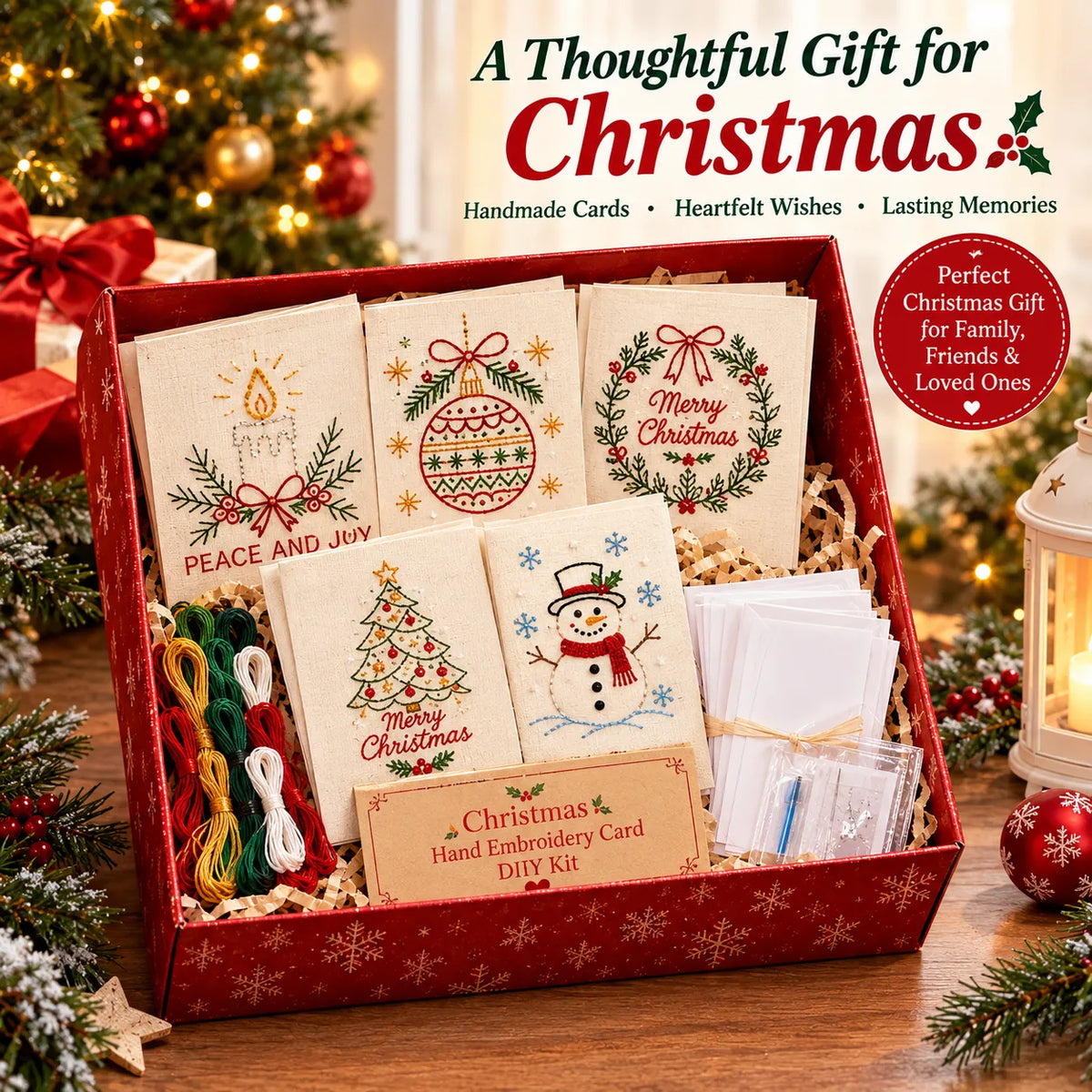 Stitch Christmas Cards Instantly! Beginner DIY Embroidery Kit