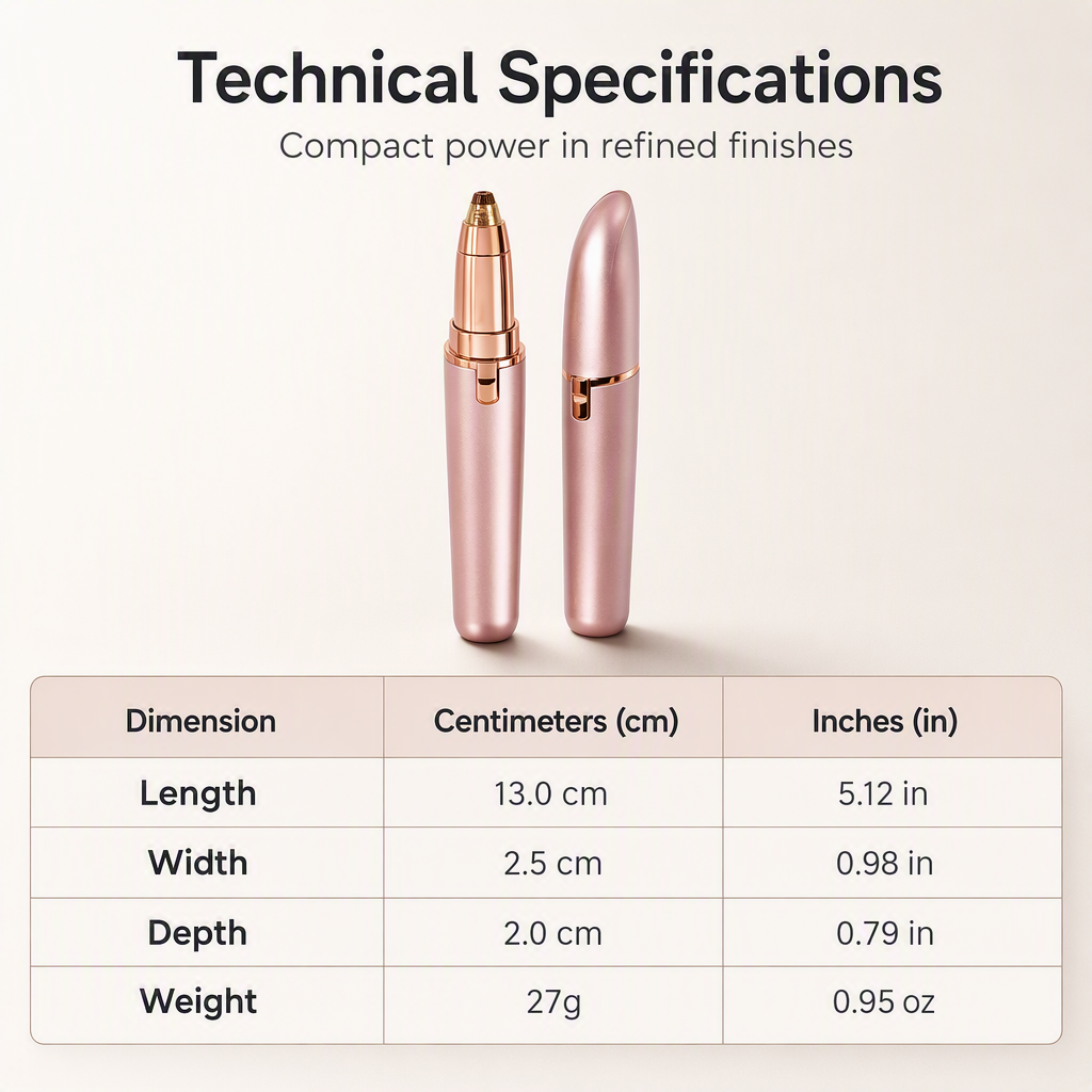Pen-Style Eyebrow Trimmer – LED Precision & Painless Grooming