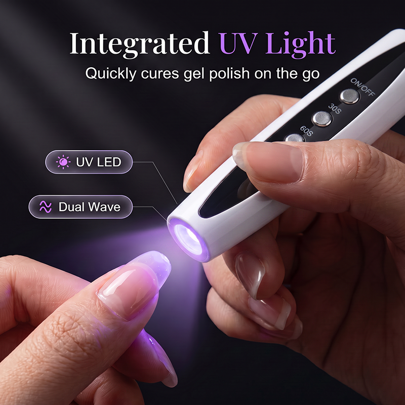 2-in-1 Electric Nail Drill with UV Gel Light Portable Manicure Pedicure Kit