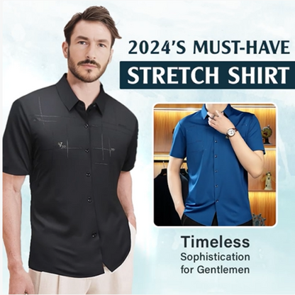 Men's Ice Silk Business Short-Sleeved Shirt