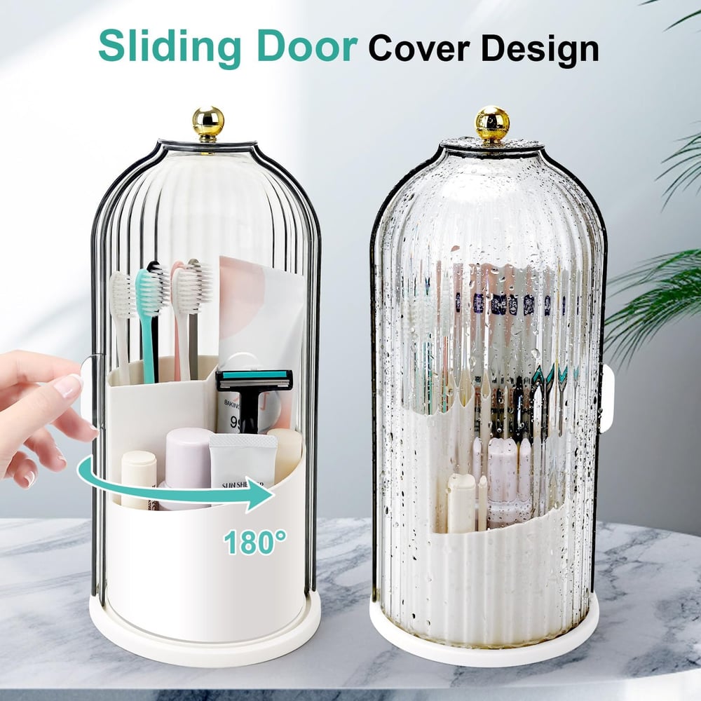 Protect Toothbrushes Instantly! No-Dust Sliding Lid Organizer