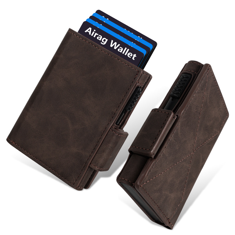 RFID Slim Pop-Up Wallet – AirTag Ready & Magnetic Close
