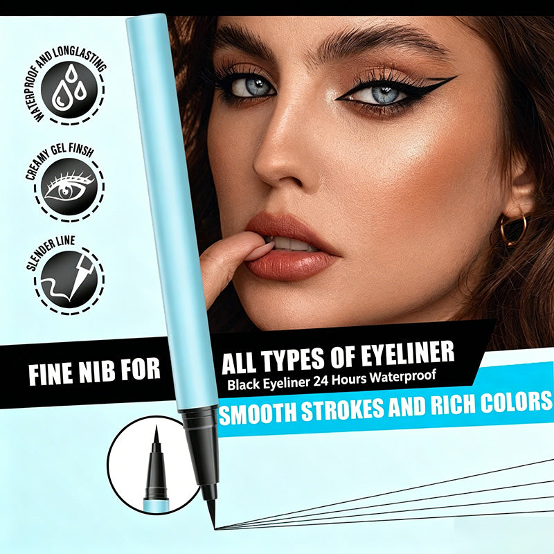 Draw Perfect Wings Instantly! No-Smudge 24H Waterproof Eyeliner