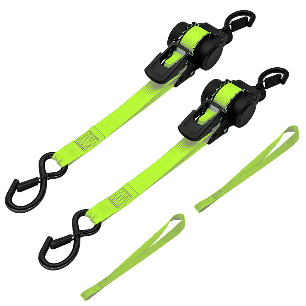 Tie Down Any Cargo Instantly! No-Tangle Auto-Retract Ratchet Strap