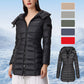 🔥 Winter Women's Mid-length Padded Jacket Warm Solid Color Hooded Jacket