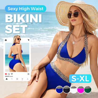 Plunging V-Neck Swimsuit – Ruffled & Fast-Drying