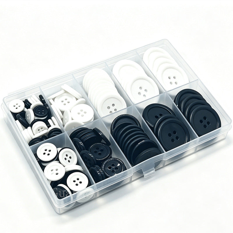 160 pcs Buttons for Crafts Buttons(White & Black)
