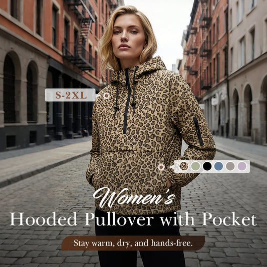 ✨🔥Leopard Print Hooded Pullover with Kangaroo Pocket🧥