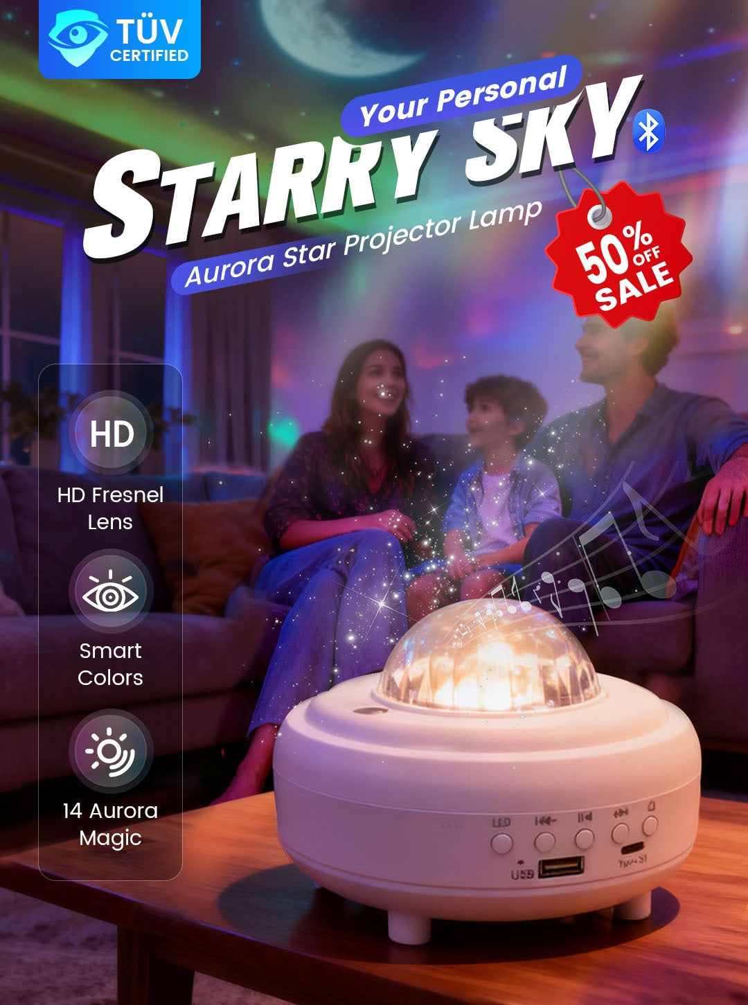 See Northern Lights Instantly! Bluetooth Aurora Star Projector