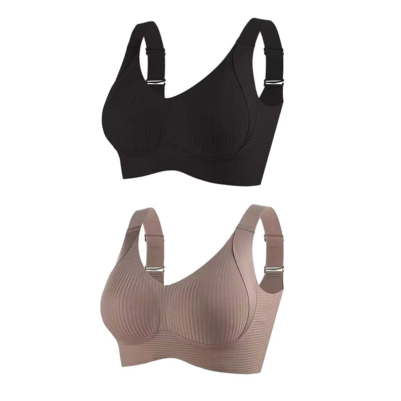 💕 Buy More Save More 💕 Subtle Striped Seamless Bra with W-Support – Comfort & Style!