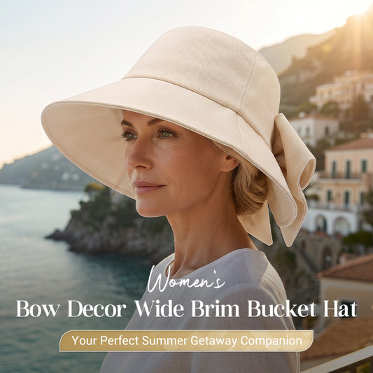 Limited stock ⏰️ Women's Bowknot Wide Brim Sun Protective Hat