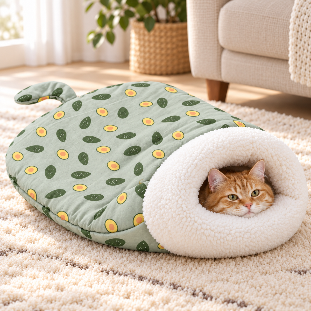 Give Pets A Cozy Hideaway Instantly! Semi-Enclosed Plush Pet Bed