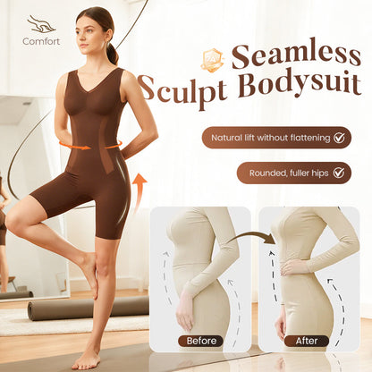 Thoughtful Rear-Removal Design✅Tummy Tuck & Hip Lift Traceless One-piece Shapewear