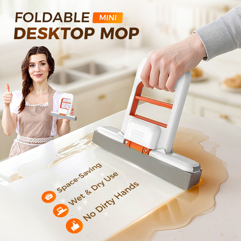 Wipe Any Surface Instantly! No-Mess Foldable Squeeze Mini Mop