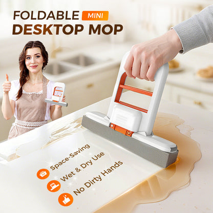 Wipe Any Surface Instantly! No-Mess Foldable Squeeze Mini Mop