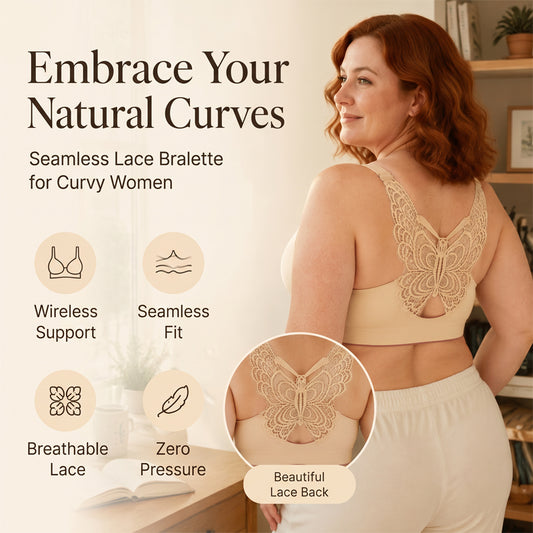 Buy 2 Get 1 Free 💗 Plus-Size Wirefree Bra – Ice Silk & Full Support