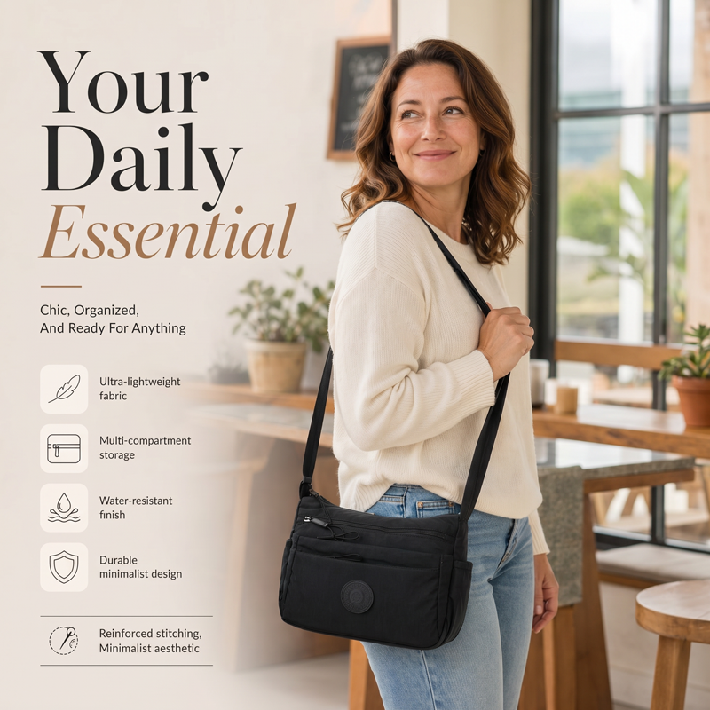 New Arrivals Specials✨Multi-Pocket Crossbody Bag – Spacious & Weatherproof Design