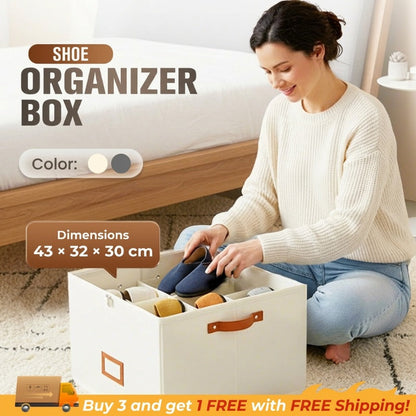 👟 Fabric Shoe Organizer Storage Box – Foldable, Large Capacity, Dustproof & Breathable for Closet & Bedroom