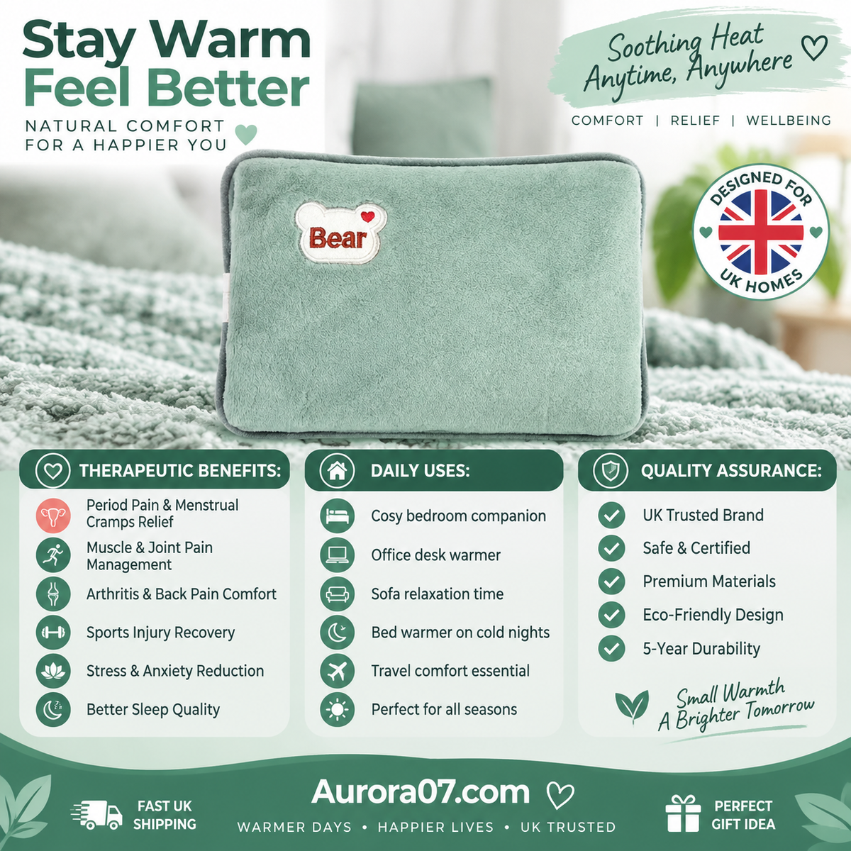🔥🥳 58% OFF – Plush Rechargeable Heat Pack – Soft Winter Hand & Body Warmer