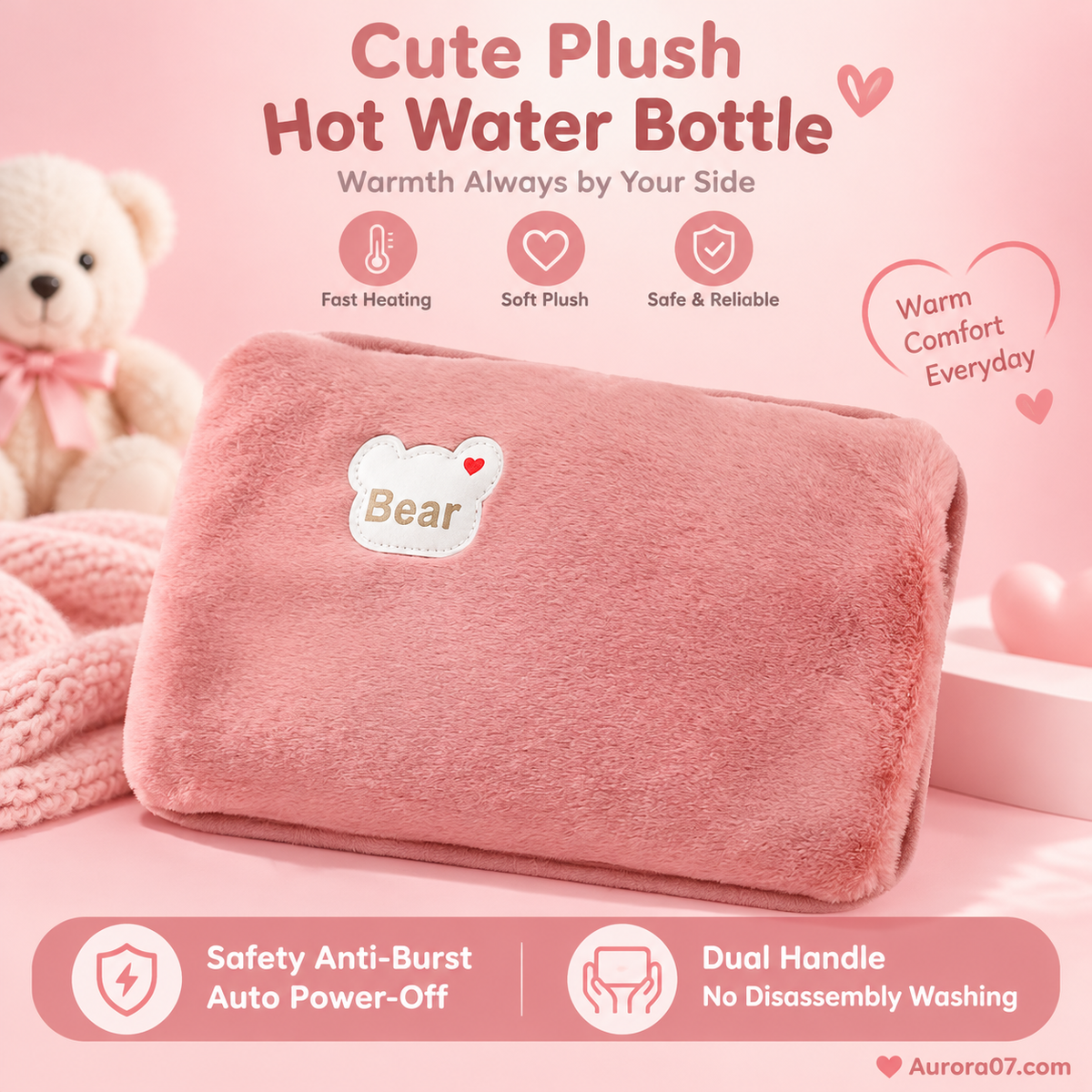 🔥🥳 58% OFF – Plush Rechargeable Heat Pack – Soft Winter Hand & Body Warmer