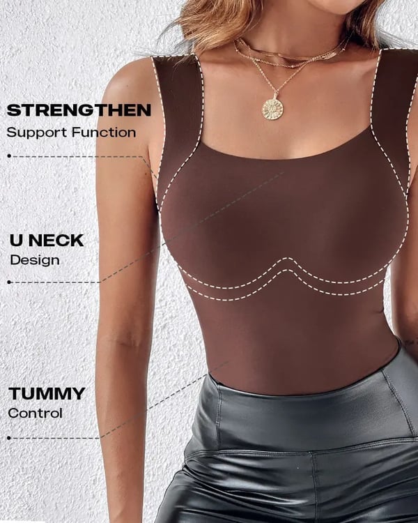 🔥Year-End Clearance Sale 50% OFF🔥Women's U Neck Thermal Tank Tops with Built-In Bra