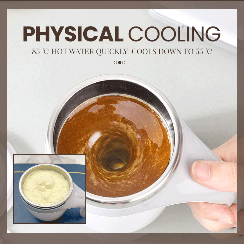 Mix Any Drink Instantly! Self-Stirring Stainless Steel Mug