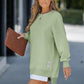 🔥2025 HOT SALE🔥 Long Sleeve Pullover Zipper Slit Casual Sweatshirt Dress
