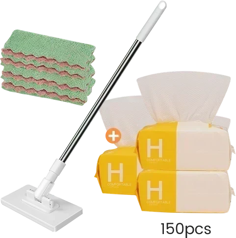 ⏳Time-Limited Special⏰Extendable Telescopic Disposable Flat Clip Mop, 360° Swivel Lightweight Floor Mop -✨Multi-purpose Cleaner for Hardwood, Tile, Kitchen & Bathroom