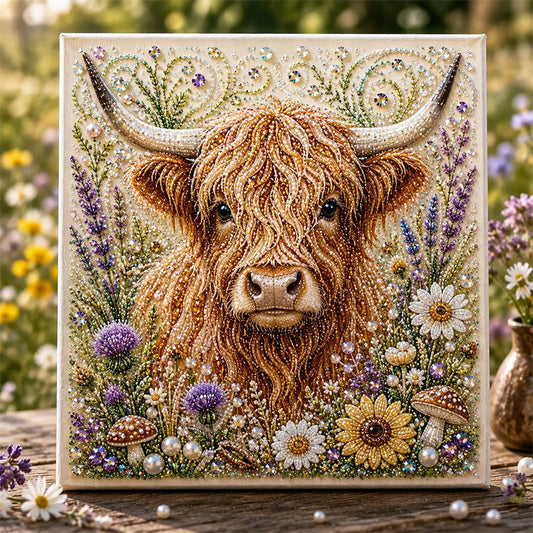 Highland Cow Pearl Art Kit – Sparkling 3D DIY Decor Set