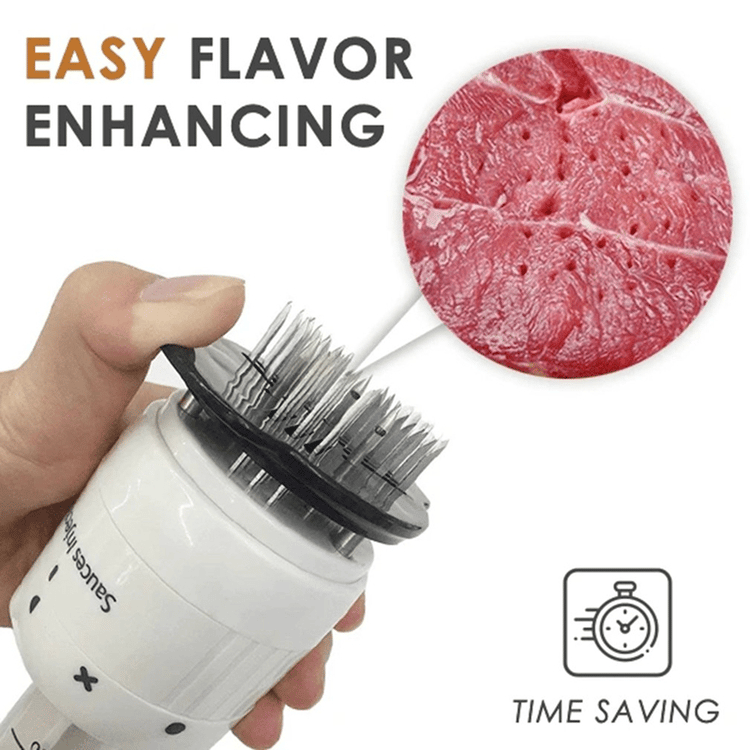 Flavor Meat Instantly! 3-Needle Stainless Steel Marinade Injector