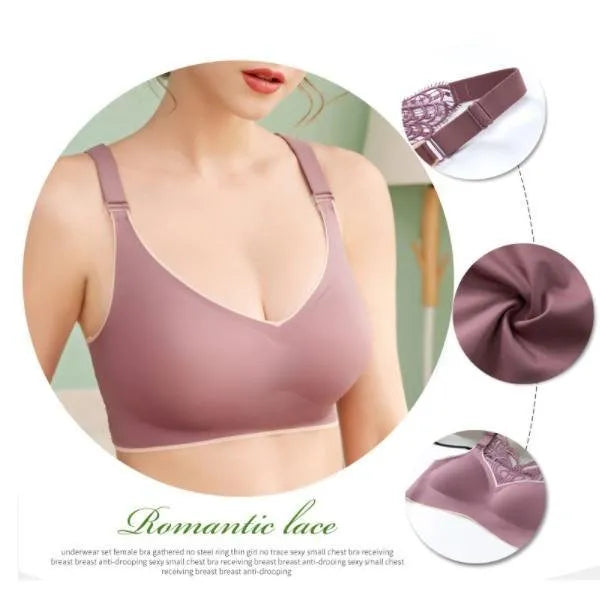 Buy 2 Get 1 Free 💗 Plus-Size Wirefree Bra – Ice Silk & Full Support