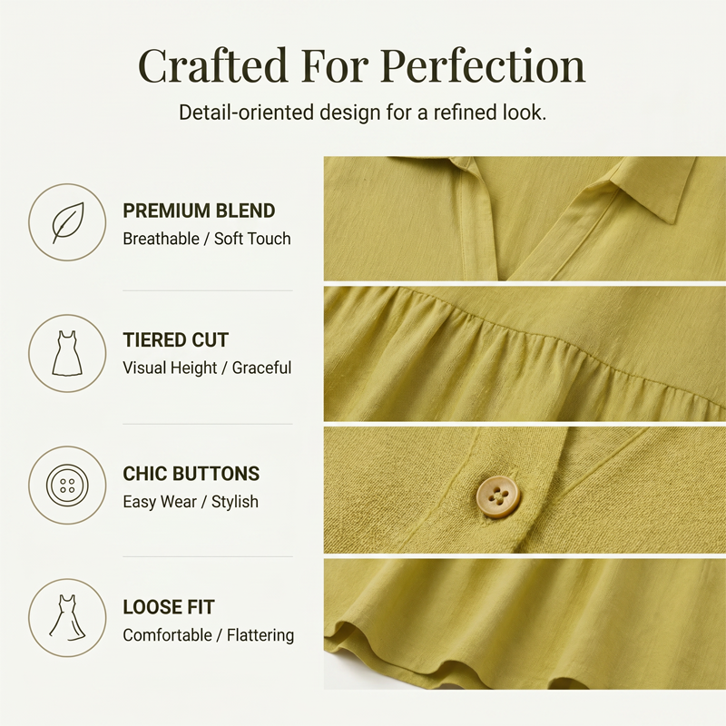 Cotton-Linen A-Line Dress – Breathable, Everyday Chic