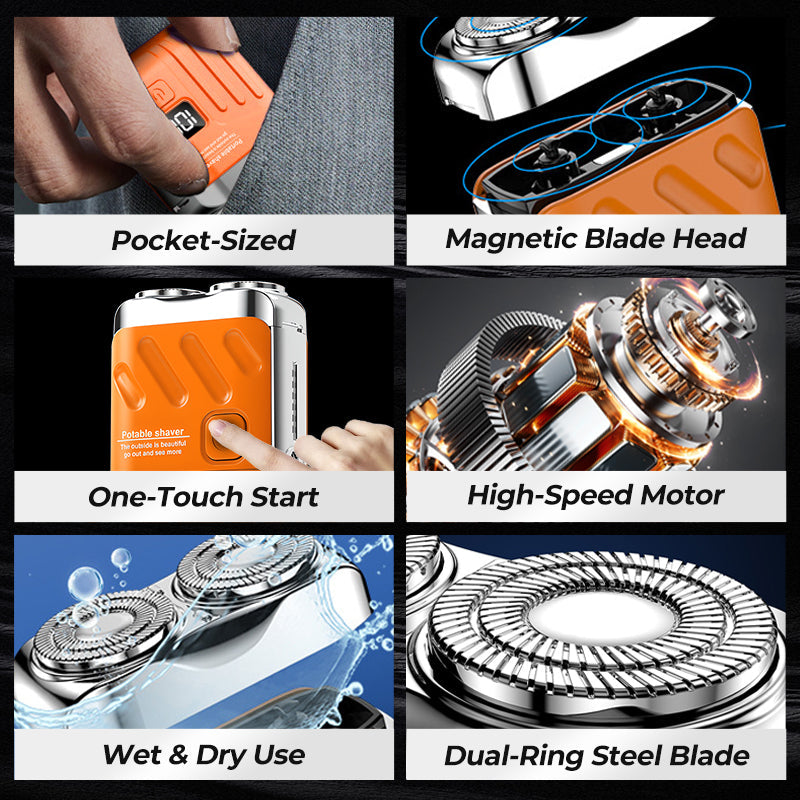 🔥2026 HOT SALE🔥Portable Rotary Dual Ring Electric Shaver