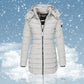 🔥 Winter Women's Mid-length Padded Jacket Warm Solid Color Hooded Jacket