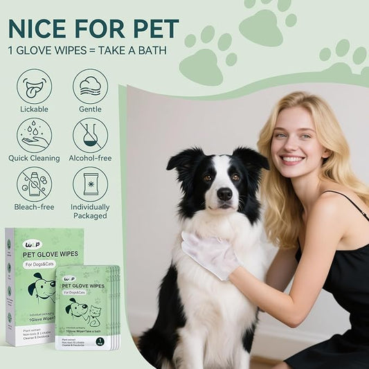 Pet Glove Wipes for Dogs & Cats – Clean Your Pet in Minutes Without a Bath