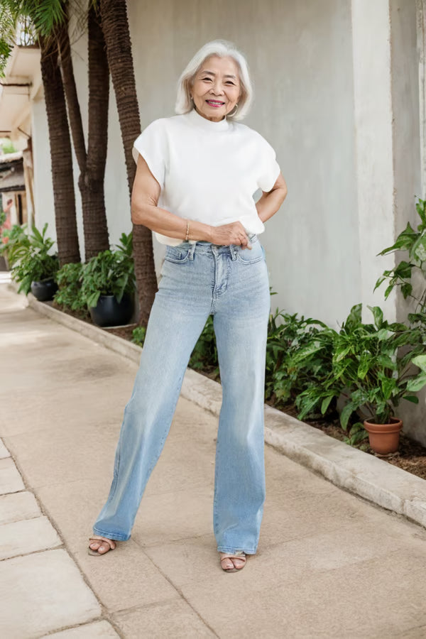 👖💥Hot Sales - 49% OFF💥Vintage Wash Plus-Size Jeans — Stretchy & Straight Leg Fit