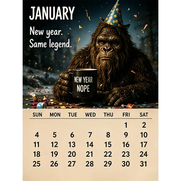 2027 Bigfoot Wall Calendar – Funny & Unique Gift Design