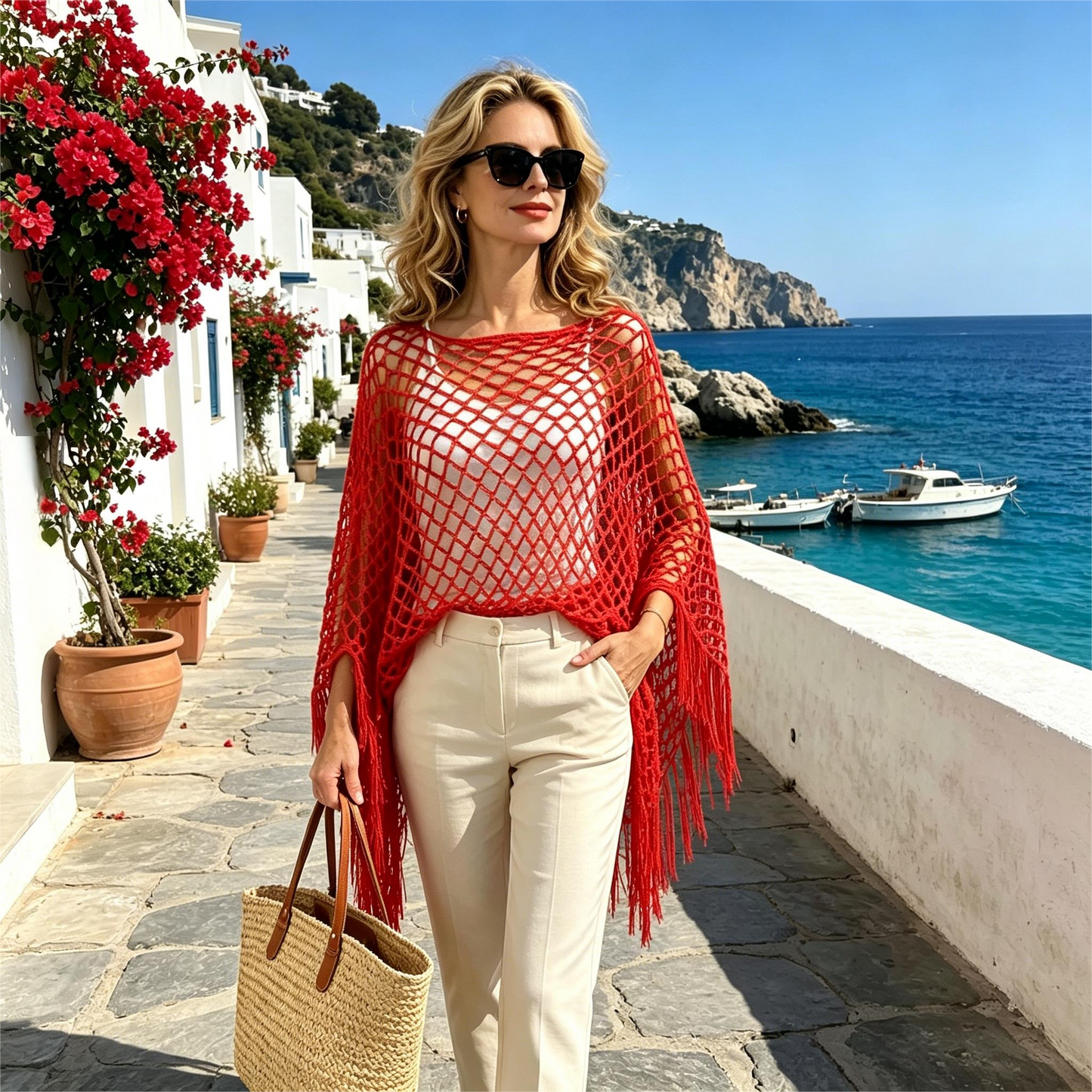 Summer Metallic Crochet Cover-Up – Lightweight, Flowy & Effortlessly Stylish summer outfit