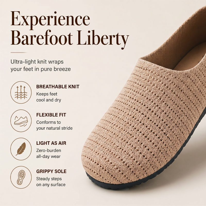 Breathable Knit Mules – Lightweight Slip-On & Cushioned Sole